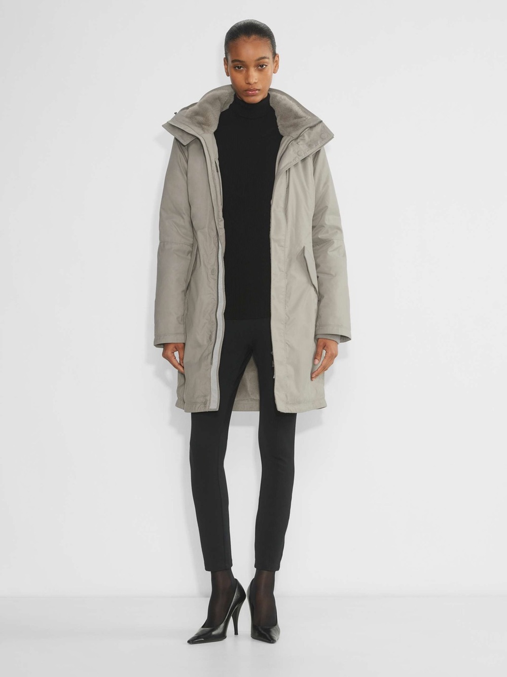 Aritzia Babaton Oskar Down Parka | Faux-Fur Lined Hooded Winter Coat - XL